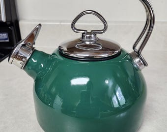 Vintage Green Tea Kettle Chantal Classic Enamel On Steel