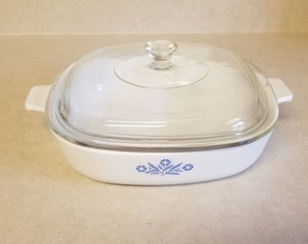 Vintage Blue Cornflower P-9-B  Casserole With  P-9C-1 Lid