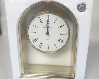 Vintage Howard Miller Reminisce Table Clock Brass #613-118 Quartz