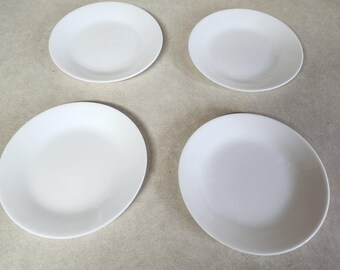 Vintage Corelle Winter White Frost  6.75 Inch Dessert Plates Set of 4