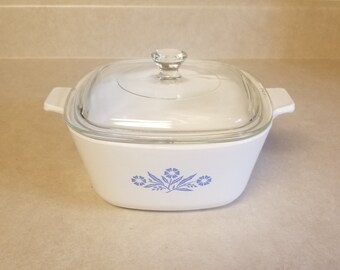 Vintage Blue Cornflower 1.75 quart Casserole  with P-7-C Lid