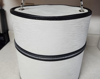 Vintage MCM Bagmaster Wig / Hat Box Round Barrel  Train Case