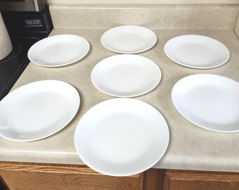 Vintage Corelle Winter Frost White 8.5" Salad Luncheon Plates Set of 7