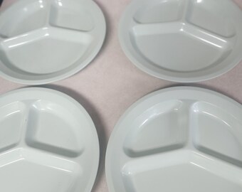 Vintage Texas Ware Melamine Divided Dinner Lunch Plates Mint Green Set Of  4