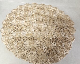 Vintage 1969 Made in the Philippines  28070 Round 15 inch Abaca Placemats lot of 7