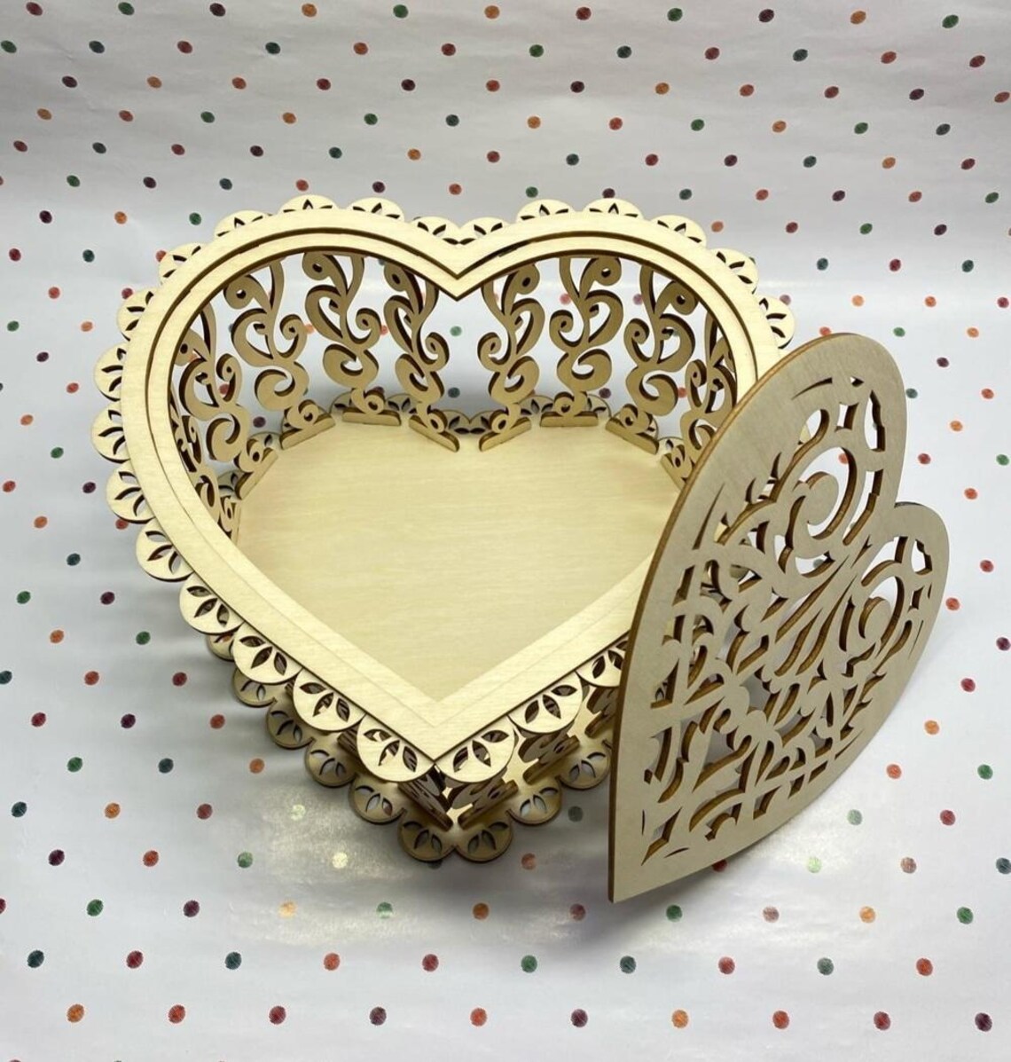 Scroll Work Box Scrollwork Heart Box SVG - Laser Cut Jewelry Organizer Vector, Ornate ...