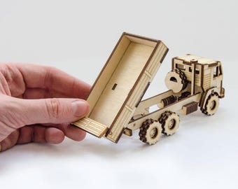 Laser Cut Kamaz Dump Truck SVG – 3D Puzzle File for 3mm Wood | CNC Ready Vector for Laser Cutting