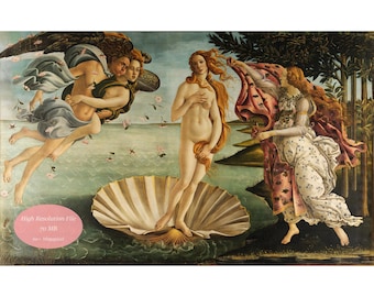 Botticelli Birth of Venus Printable Art – High Quality Digital Download for Oversized Wall Decor