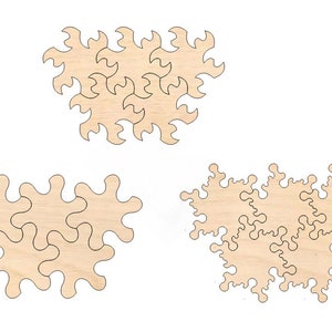 Formas de quebra-cabeça interligadas, brinquedos infantis, arquivo para corte a laser, pdf, SVG, DXF, ai, cdr