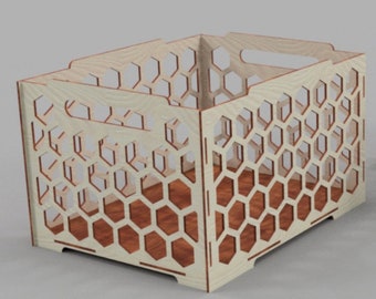 Honeycomb pattern storage box, unique design, file for lasercutting, for 4mm thickness