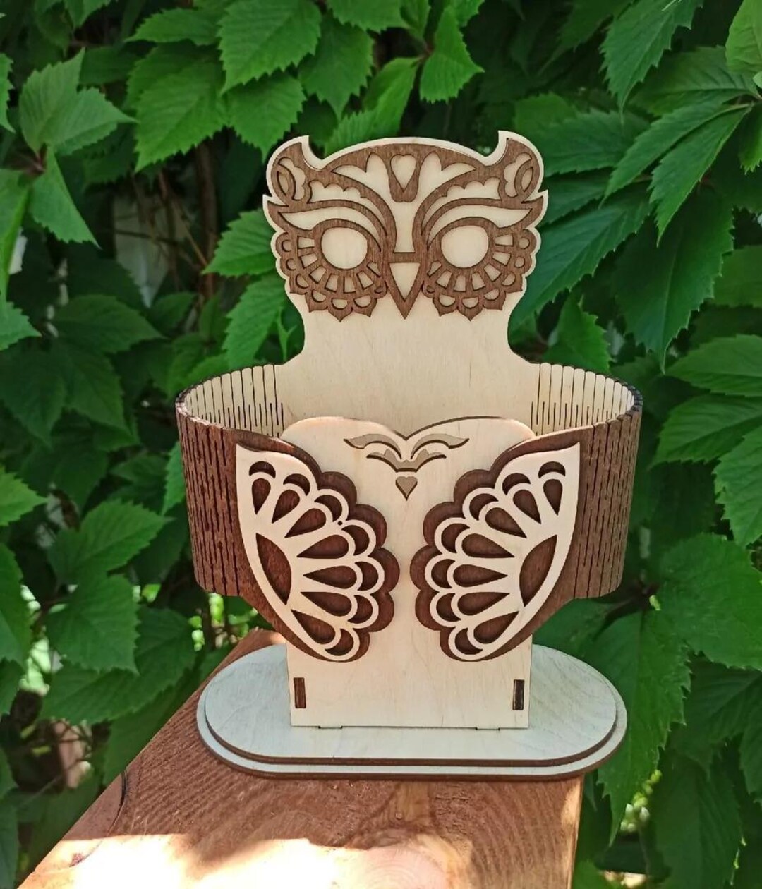 Laser Cut Owl Box SVG File – Hinged Wooden Organizer Template for Laser ...