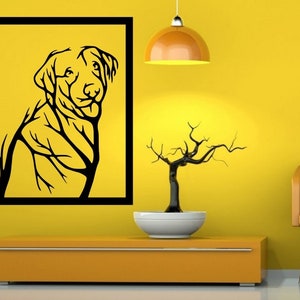 Decoración de pared para perros, póster de mejor amigo, diseño intrincado, hecho de ramas de árboles, SVG, PDF, DXF, ai, cdr