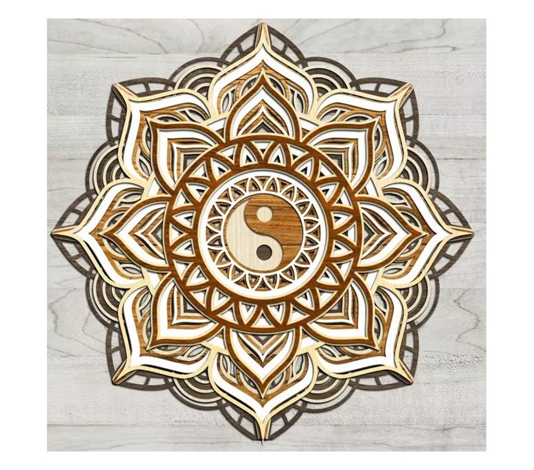 Yin and Yang Mandala Zen Symbols 6 Layered Mandala Etsy
