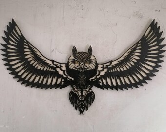 Owl Laser Cut SVG File - 3D Layered Bird Decor, CNC Vector for Modern Wall Art, DIY Home Decoration
