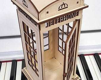 3mm Laser Cut SVG London Telephone Booth – British Iconic Box Vector File Download