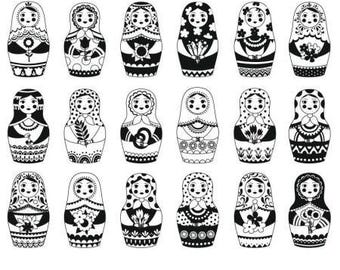 Russian Matryoshka SVG Set – 18 Unique Nesting Doll Laser Cut Patterns