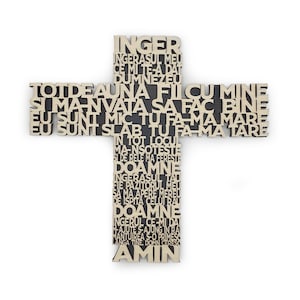 Ange roumain prière croix SVG, vecteur orthodoxe découpé au laser, décoration murale ange gardien chrétien, art religieux