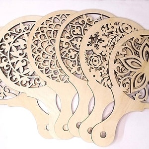 Ventilateur portatif, lot de 6, design complexe et unique, motifs élégants
