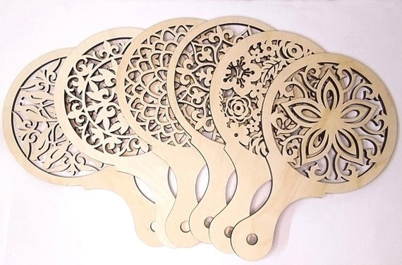 Handheld fan, bundle of 6 intricate & unique design, stylish patterns