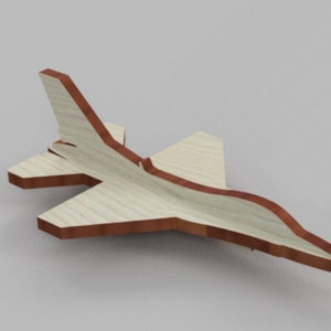 3D Flugzeug, einfacher Schnitt und Montage, Datei für Laserschnitt, 2 Größen verfügbar