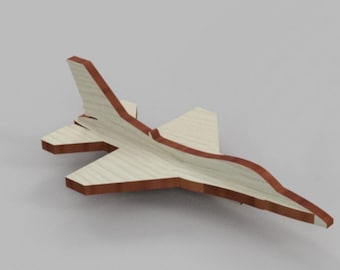3d plane, easy cut and assembly, file for laser cut, 2 sizes available