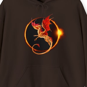 Dragon Eclipse Unisex Heavy Blend™ Hooded Sweatshirt | Red Dragon Pocket Sweat Shirt