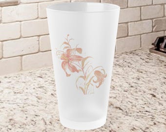 Bicchiere da pinta Pink Tiger Lily Frosted da 473 ml (16 oz)