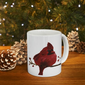Best Mom Ever Red Cardinal Bird Mug 11oz | Mothers Day White Ceramic Coffee Cup | Birthday Gift for Mom | Perfect for Home or Office