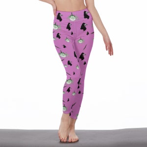 Poe Raven Pastel Goth Women&#39;s High Waist Leggings | Side Stitch Closure