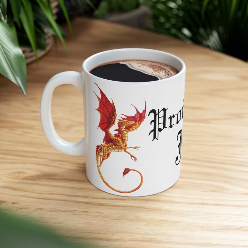 Custom Olde English Dragon White Coffee Mug 11oz or 15oz | Personalized ...
