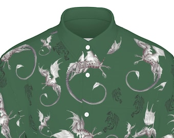 Chemise de bureau boutonnée à manches longues Dragons pour homme