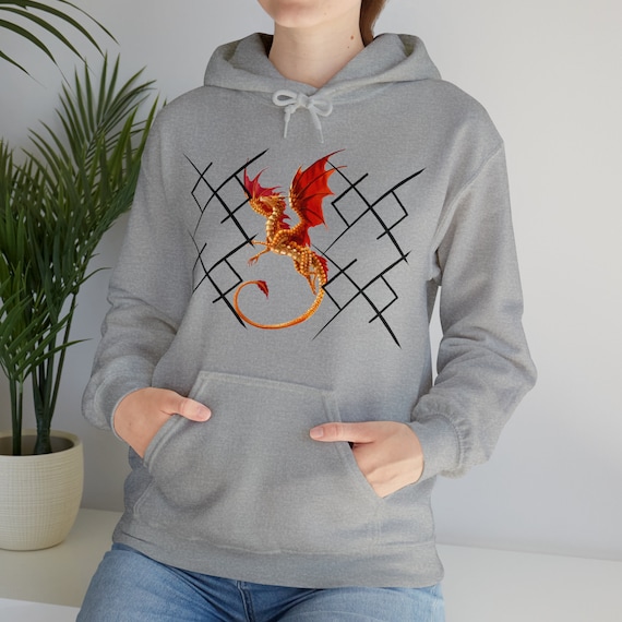 Dragon Unisex Heavy Blend™ Hooded Sweatshirt | Red Dragon Pocket 