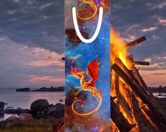 Dragon Bookmark | Dragon Aesthetic Bookmark | Fantasy Metal Bookmark | Bookmark Gift for Book Lover or Readers | Aluminum Bookmark