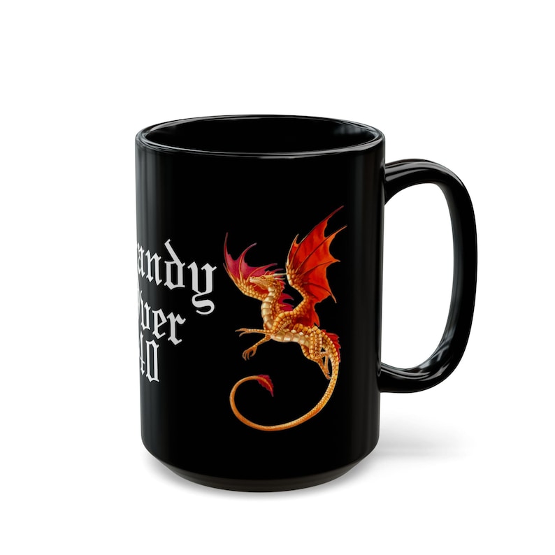 Custom Olde English Dragon Black Coffee Mug 11oz or 15oz | Personalized ...
