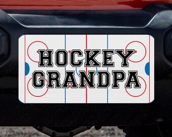 Hockey Grandpa Vanity License Plate | Ice Rink Car Tag | Hockey Grandfather Gift