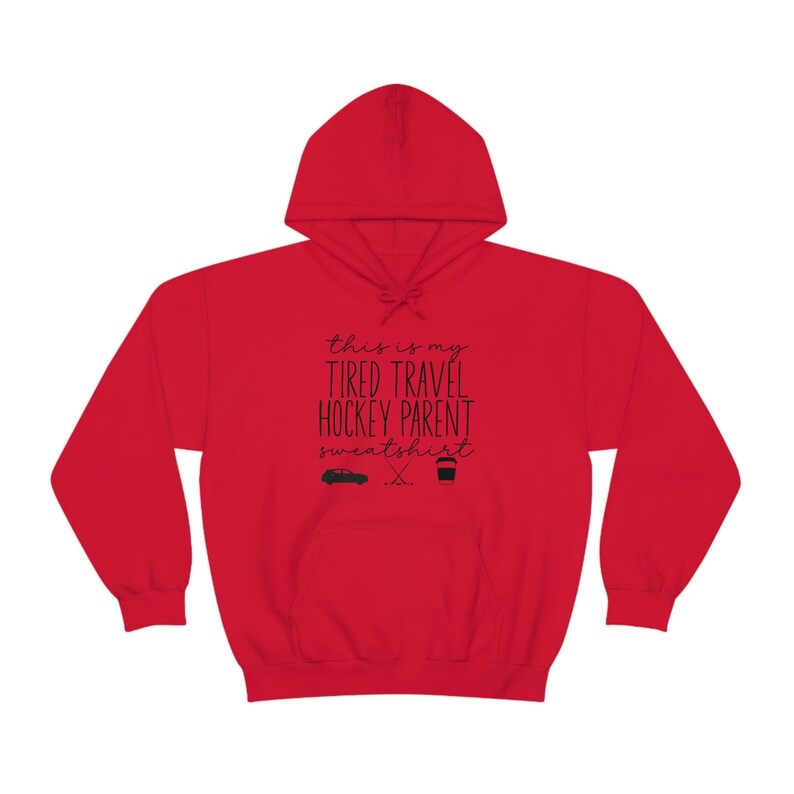 Tired TRAVEL HOCKEY Parent Ice Hockey HOODIE | Adult | Funny Gift Ice Rink Travel Team Hockey Apparel | Unisex Sweatshirt | Free Shipping afbeelding 3