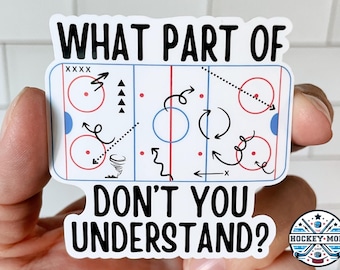 Coach Play Board What Part Don't You Understand Ice HOCKEY Rink Vinyl Sticker |Funny Birthday Gift | Waterproof High Quality | Free Shipping