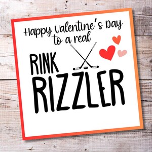 Druckbare Eishockey Rink Rizzler Valentinstag Druck | Lustige Kinder Tween Gen Alpha Slang Karten Signor | Sofortiger Download PDF | 2 Größen