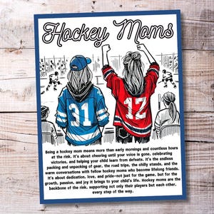 Impression inspirante Hockey Moms - Doux hommage à la mère hockey | Cadeau imprimable prêt à encadrer | Téléchargement instantané PDF 8,5 x 11