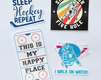 ICE HOCKEY Stickers Vinyl Sticker Pack | Hockey Player Team Gift | Fun Birthday Gift | Waterproof High Quality | 4 Stickers
