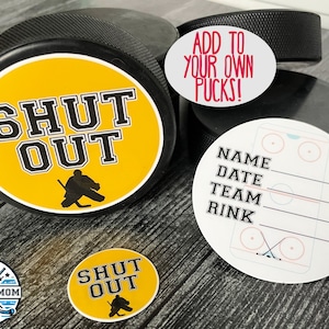 Ice Hockey GOALIE SHUT OUT Milestone Puck Stickers Vinyl Sticker Pack ...