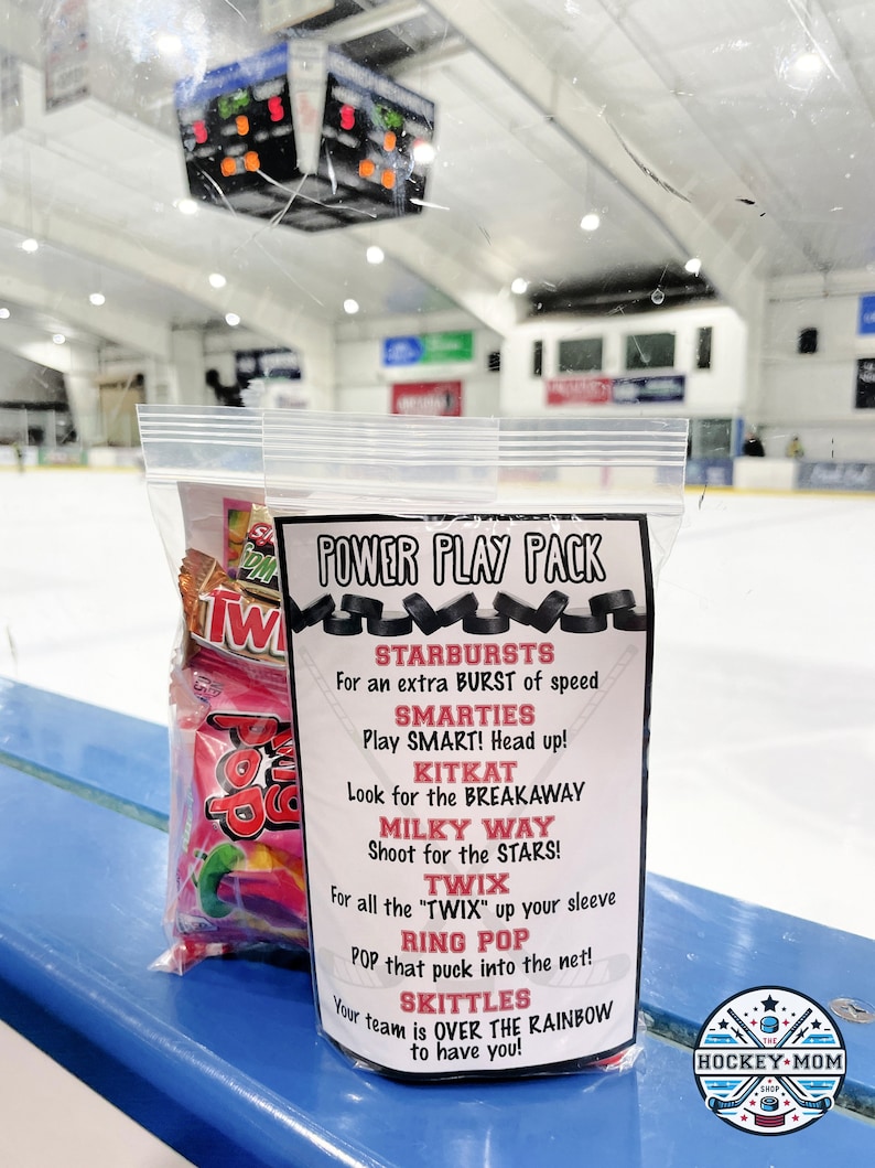Printable ICE HOCKEY Candy Survival Kit Cards Hockey Player Gift