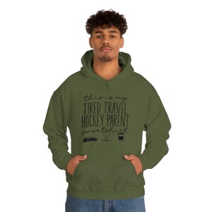 Tired TRAVEL HOCKEY Parent Ice Hockey HOODIE | Adult | Funny Gift Ice Rink Travel Team Hockey Apparel | Unisex Sweatshirt | Free Shipping afbeelding 5