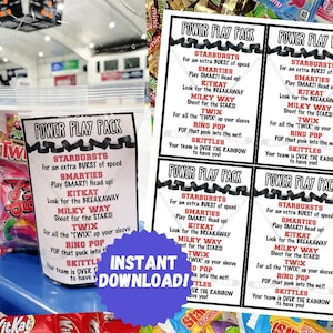 Cartes imprimables du kit de survie de HOCKEY SUR GLACE | Sacs cadeaux pour joueur de hockey | Téléchargement instantané PDF | *Ajoutez vos propres bonbons !*