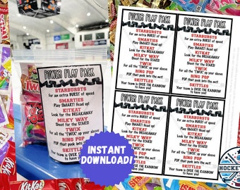 Printable ICE HOCKEY Candy Survival Kit Cards | Hockey Player Gift Tournament Goody Bags | Instant Download PDF | *Add Your Own Candy!*