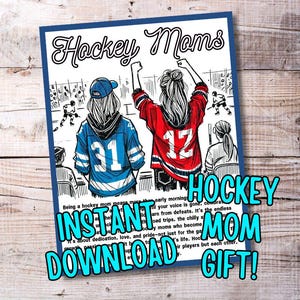 Hockey Mom Gift Printable – Inspirational Sports Mom Wall Art, Team Manager Thank You, Instant Download 8.5x11 image 1