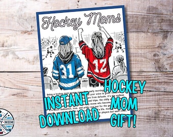 Hockey Mama Geschenk zum Ausdrucken - Inspirierende Sport Mama Wandkunst, Team-Manager Danke, Sofort-Download 8,5 x 11