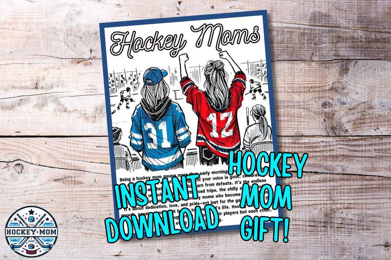 Hockey Mom Gift Printable – Inspirational Sports Mom Wall Art, Team Manager Thank You, Instant Download 8.5x11 image 1