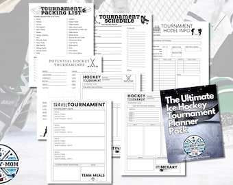 Ultimate Ice Hockey Tournament Printable Planner Pack | Team Mom Manager Coach Club Player Planning List | Instant Download PDF | 8 Pages
