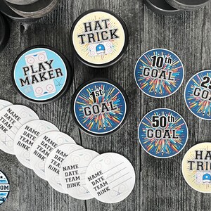ICE HOCKEY MILESTONE Puck Stickers Vinyl Sticker Pack | Hockey Player ...
